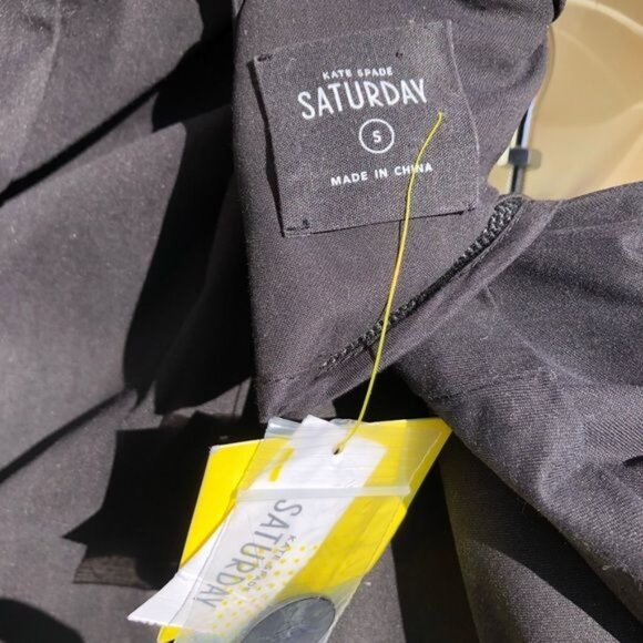 Kate Spade NWT Small Saturday Rain Trench Coat Jacket Black Wrap Top Long Sleeve - Picture 9 of 11
